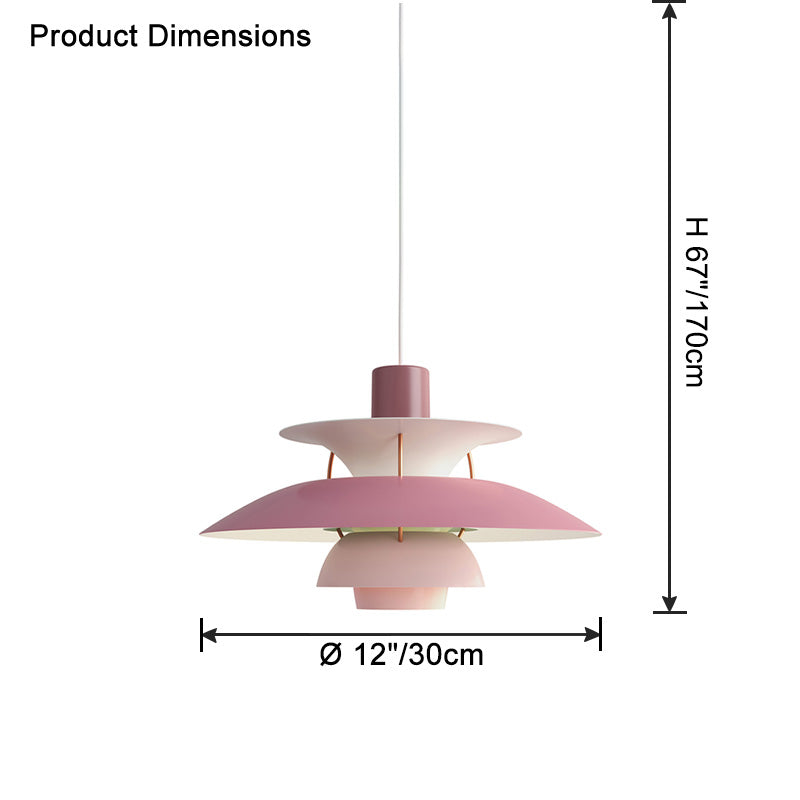 Pendant Light Metal E27 Layered Shade Dining Table Kitchen Island Scandinavian Hanging Ceiling Lamp | Thomler