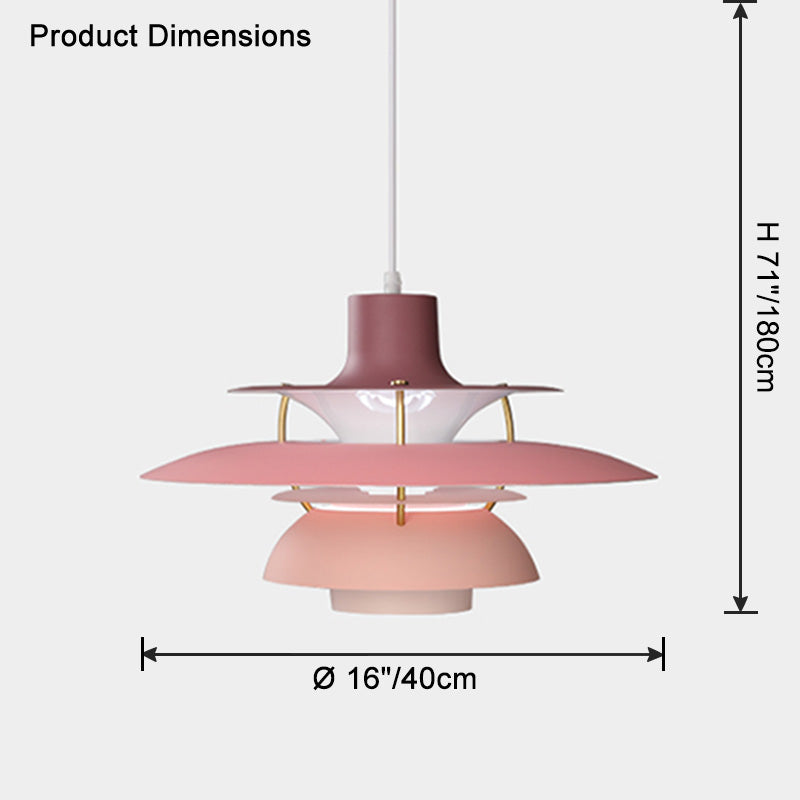 Pendant Light Metal E27 Layered Shade Dining Table Kitchen Island Scandinavian Hanging Ceiling Lamp | Thomler
