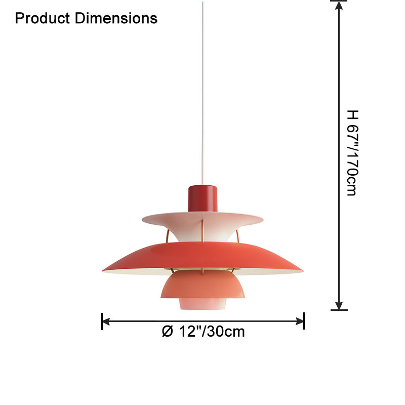 Pendant Light Metal E27 Layered Shade Dining Table Kitchen Island Scandinavian Hanging Ceiling Lamp | Thomler