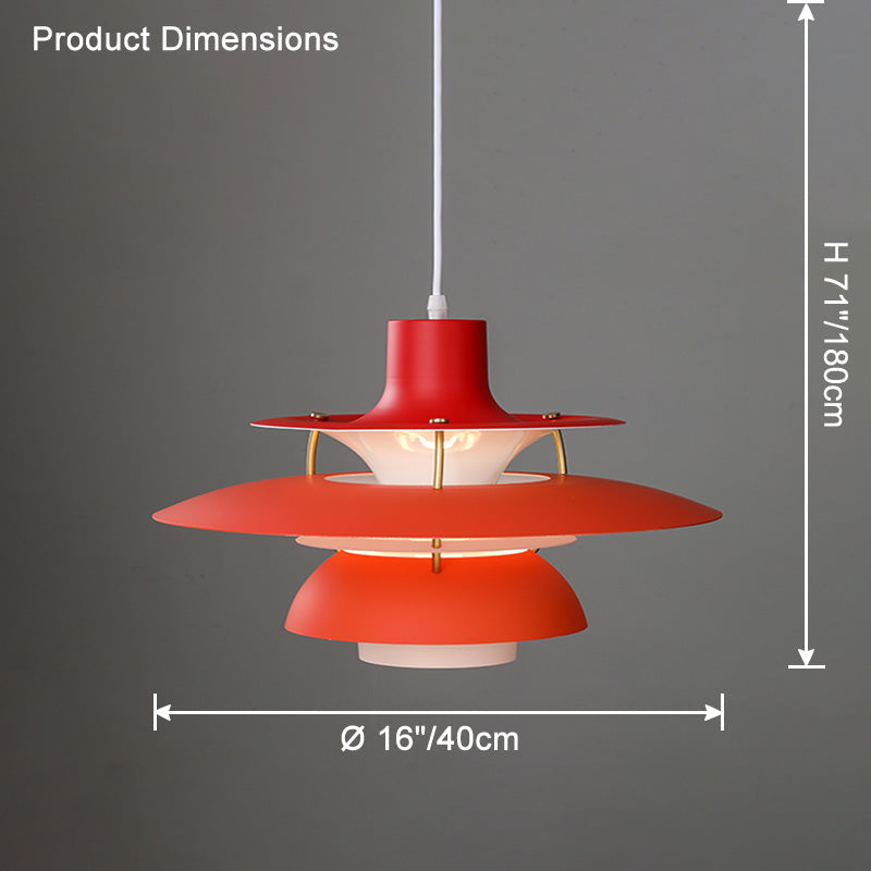 Pendant Light Metal E27 Layered Shade Dining Table Kitchen Island Scandinavian Hanging Ceiling Lamp | Thomler