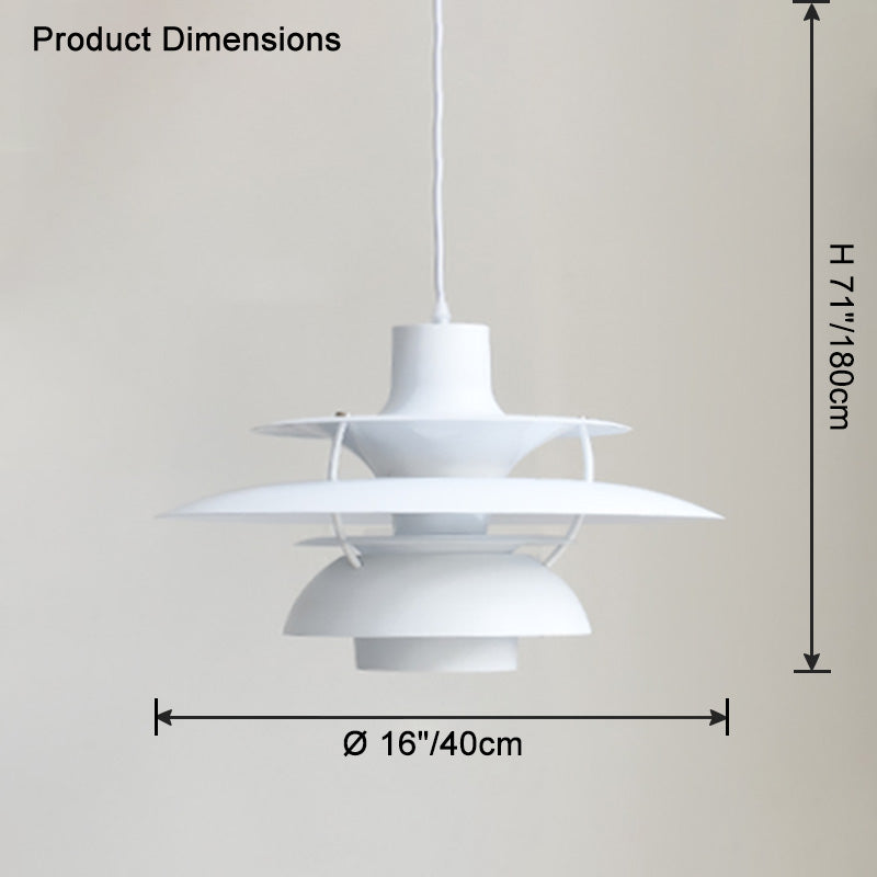Pendant Light Metal E27 Layered Shade Dining Table Kitchen Island Scandinavian Hanging Ceiling Lamp | Thomler