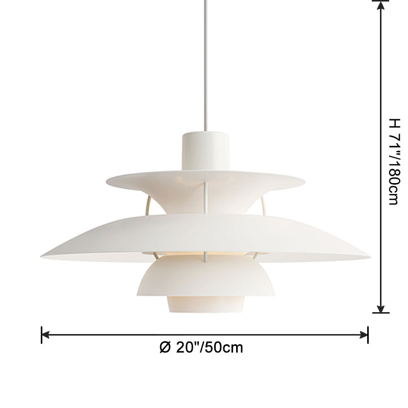 Pendant Light Metal E27 Layered Shade Dining Table Kitchen Island Scandinavian Hanging Ceiling Lamp | Thomler