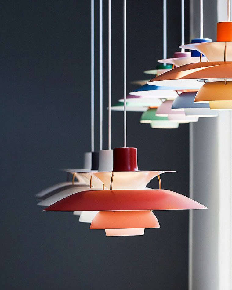 Pendant Light Metal E27 Layered Shade Dining Table Kitchen Island Scandinavian Hanging Ceiling Lamp | Thomler