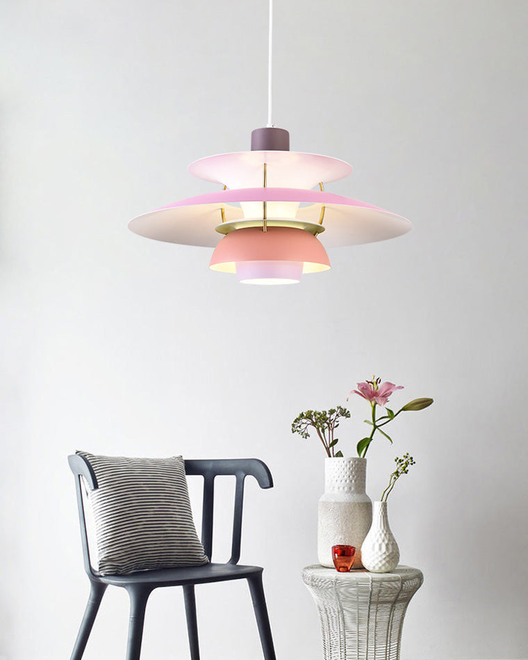 Pendant Light Metal E27 Layered Shade Dining Table Kitchen Island Scandinavian Hanging Ceiling Lamp | Thomler