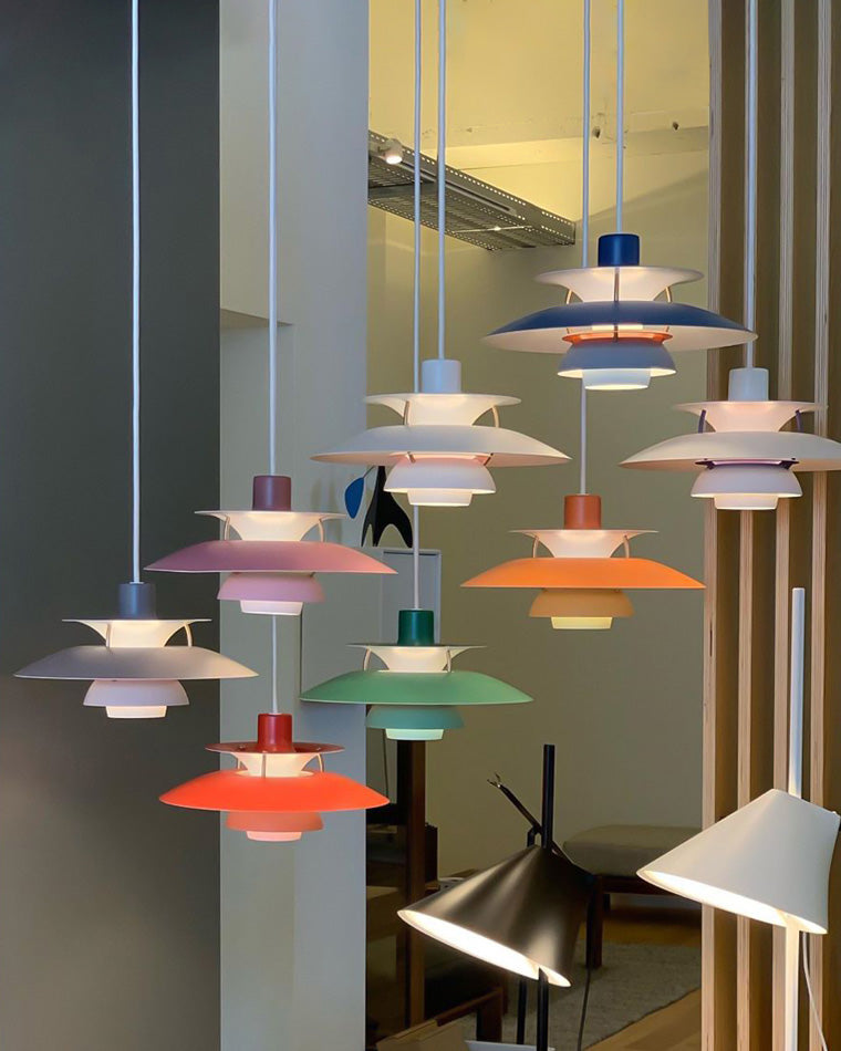 Pendant Light Metal E27 Layered Shade Dining Table Kitchen Island Scandinavian Hanging Ceiling Lamp | Thomler