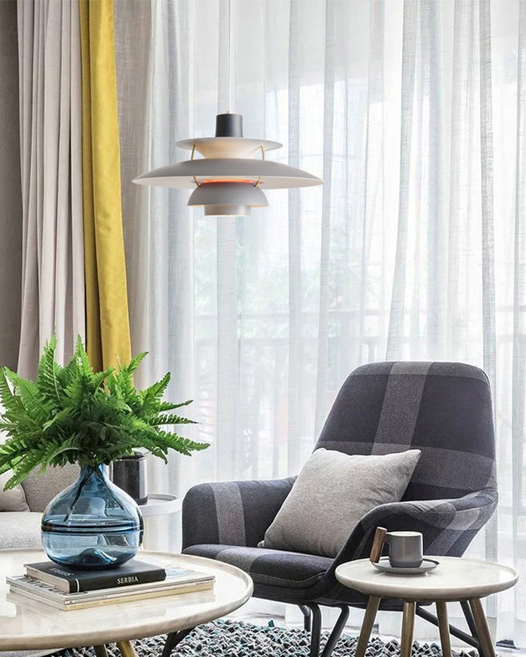 Pendant Light Metal E27 Layered Shade Dining Table Kitchen Island Scandinavian Hanging Ceiling Lamp | Thomler