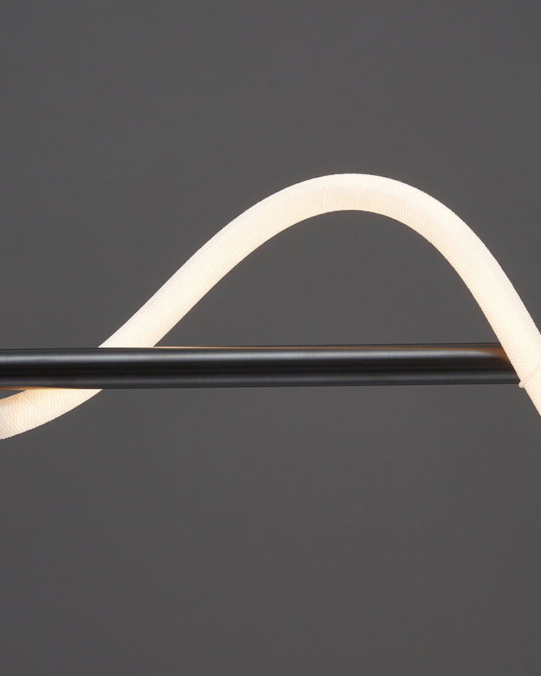 Linear LED Chandelier Silicone 43 in Adjustable Dining Room Pendant Light Warm White 3000K–6000K Remote Dimmable Modern Ceiling Fixture | Thomler
