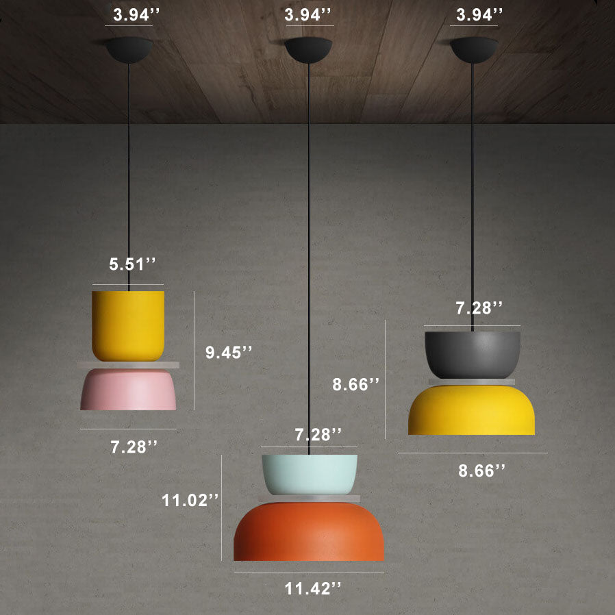 Single-Head Pendant Light with Adjustable Cord – Modern Drop Ceiling Fixture for Dining Room, Kitchen Island & Bedroom – Colorful Metal | Thomler