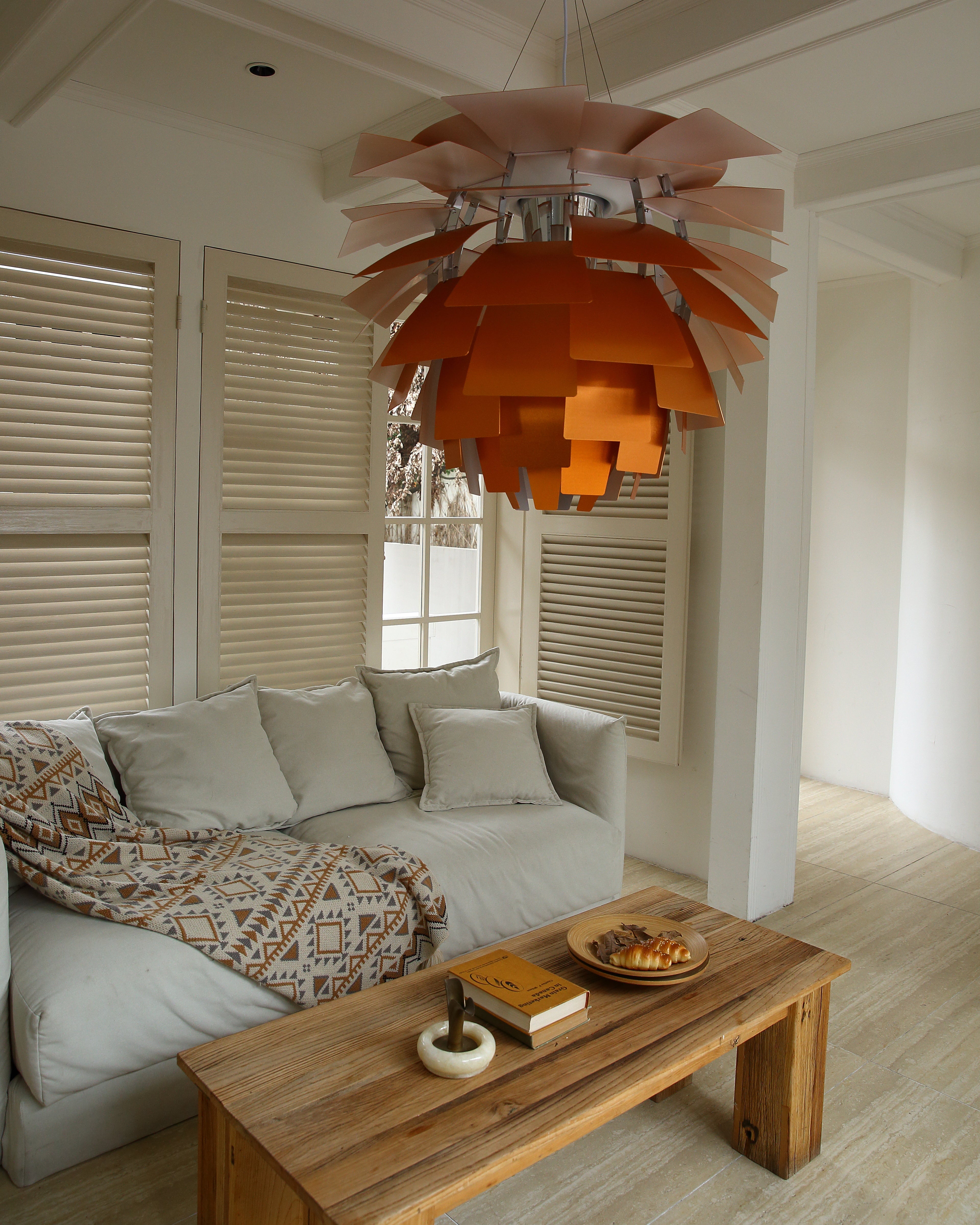 Pendant Light Metal 48.0 cm 18.9" Warm White Dining Room Adjustable Hanging Ceiling Lamp Pinecone Style E27 | Thomler