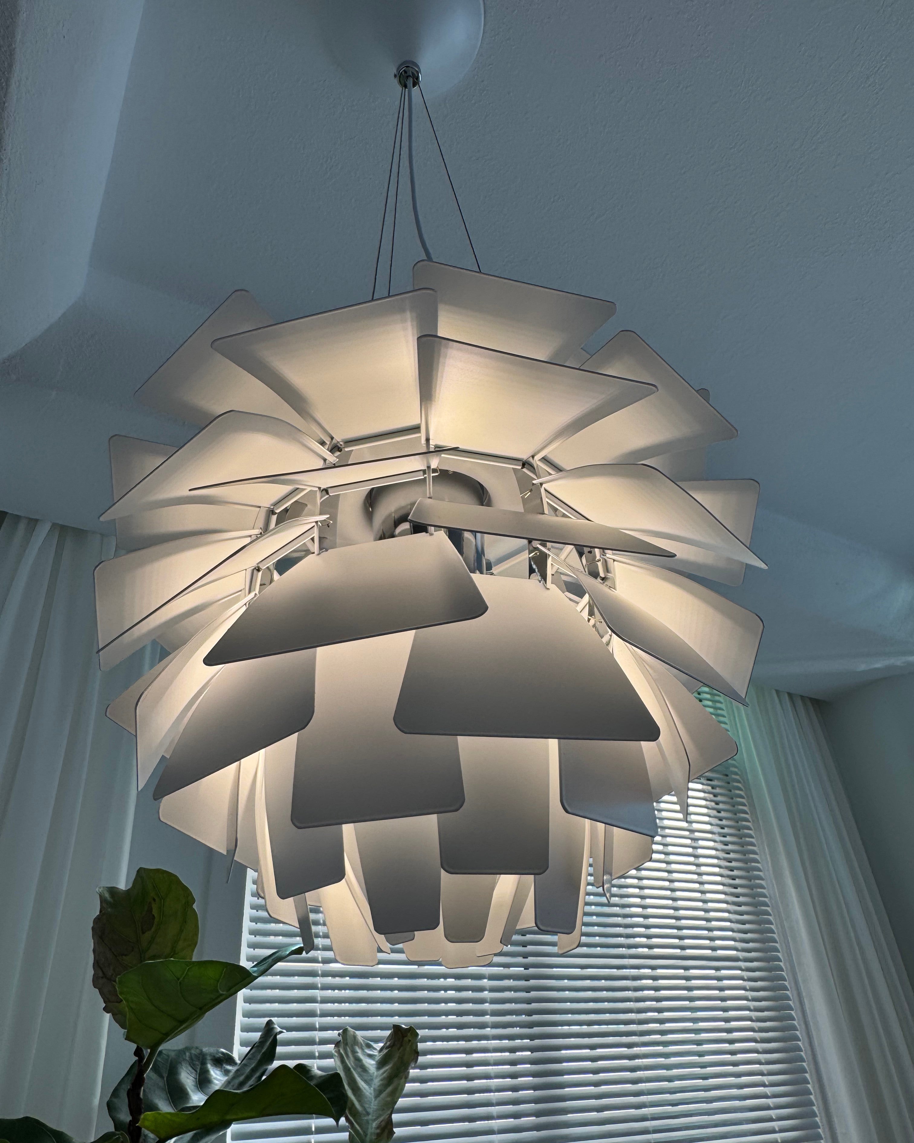 Pendant Light Metal Pinecone 20 in Adjustable Living Room Dining Area Chandelier Decorative Ceiling Fixture | Thomler