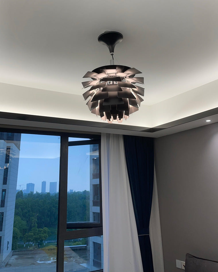 Pendant Light Metal 48.0 cm 18.9" Warm White Dining Room Adjustable Hanging Ceiling Lamp Pinecone Style E27 | Thomler