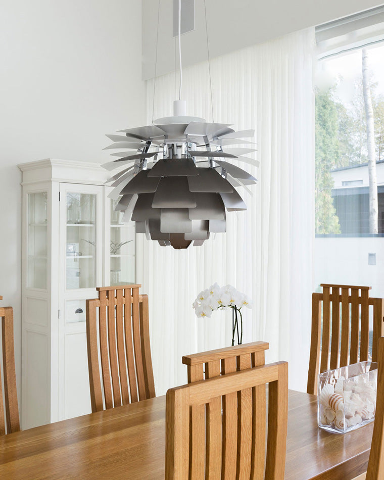 Pendant Light Metal Pinecone 20 in Adjustable Living Room Dining Area Chandelier Decorative Ceiling Fixture | Thomler
