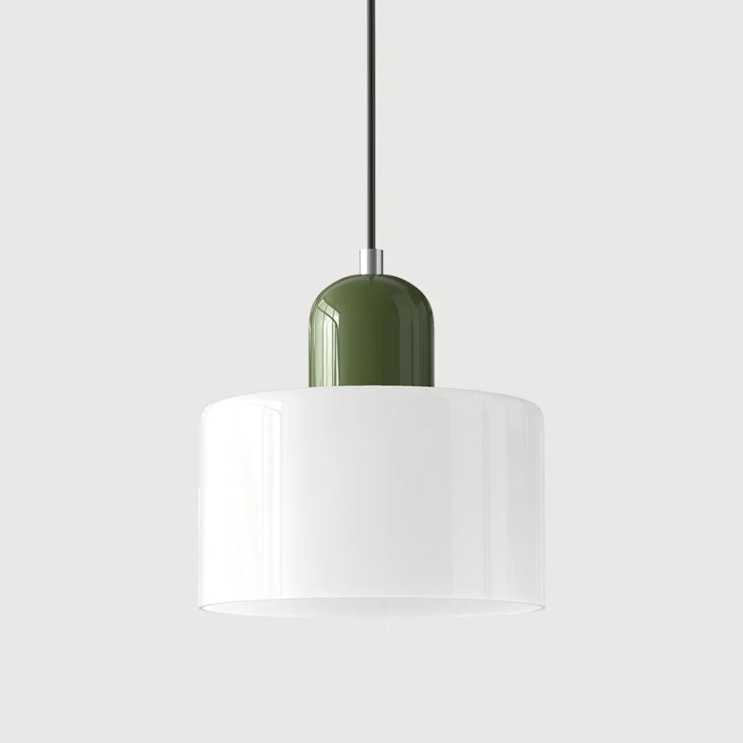 Mid-Century Glass Pendant Light – Adjustable Drop Ceiling Fixture with Colorful Dome Shade for Kitchen Island, Dining Room & Reading Nook | Thomler
