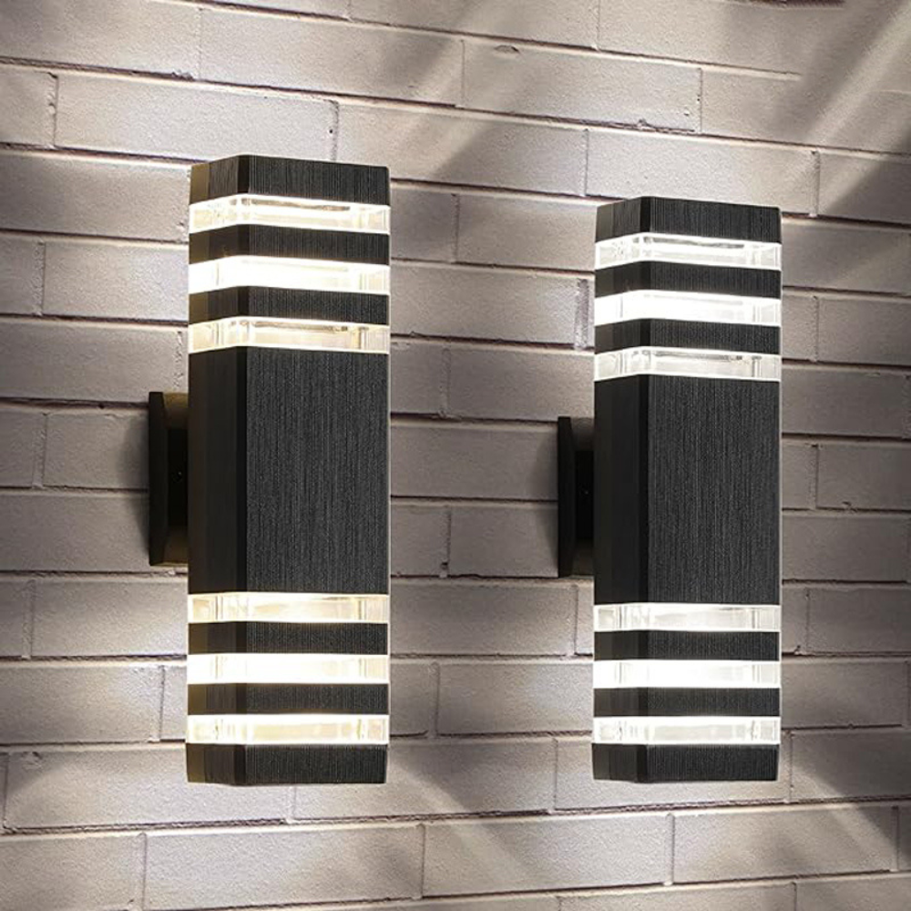 Wall Lamp ABS E27 IP65 Black Outdoor Facade Garden Up Down Lighting Waterproof Entrance Patio Light | Thomler