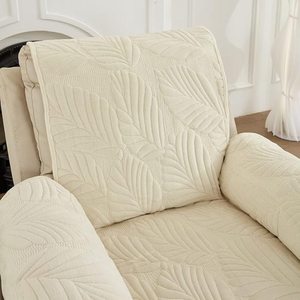 Botanical Print Furniture Protector for Recliners – Anti-Slip Stretch Chair Cover for Living Room & Home Office | Thomler