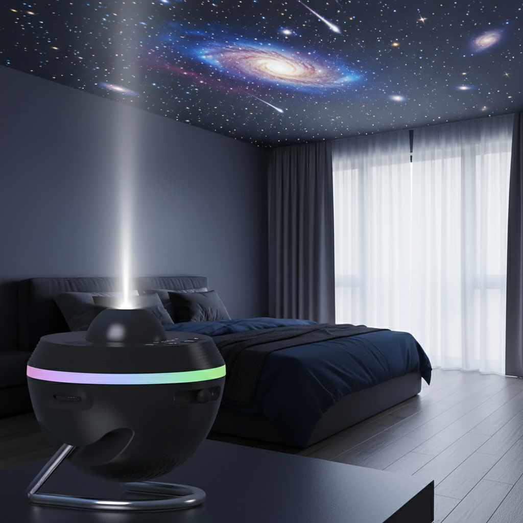 Galaxy Night Light Sphere with Swappable Scene Discs for Bedroom & Nursery | Thomler