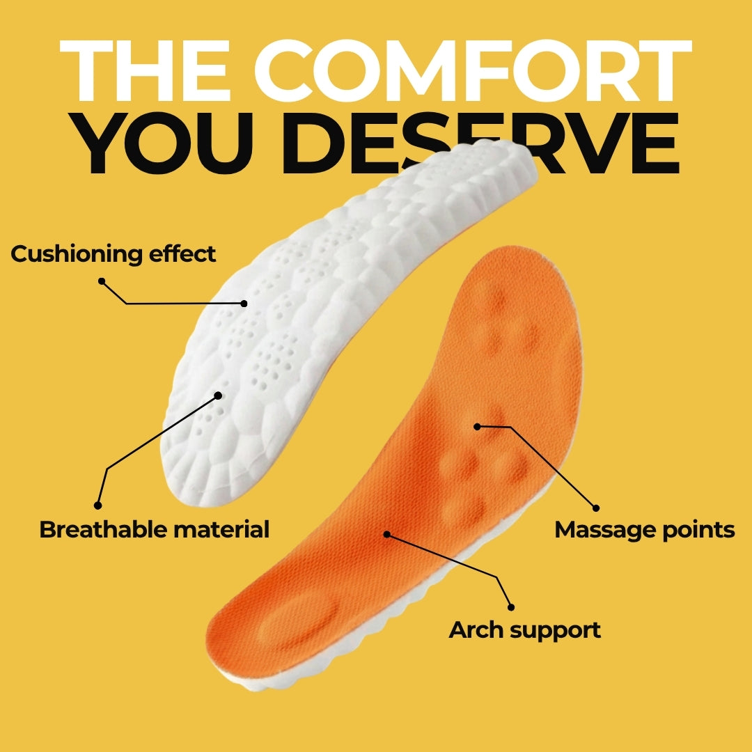 Memory Foam Insoles with Arch Support for All-Day Comfort in Sneakers, Work & Casual Shoes | Thomler