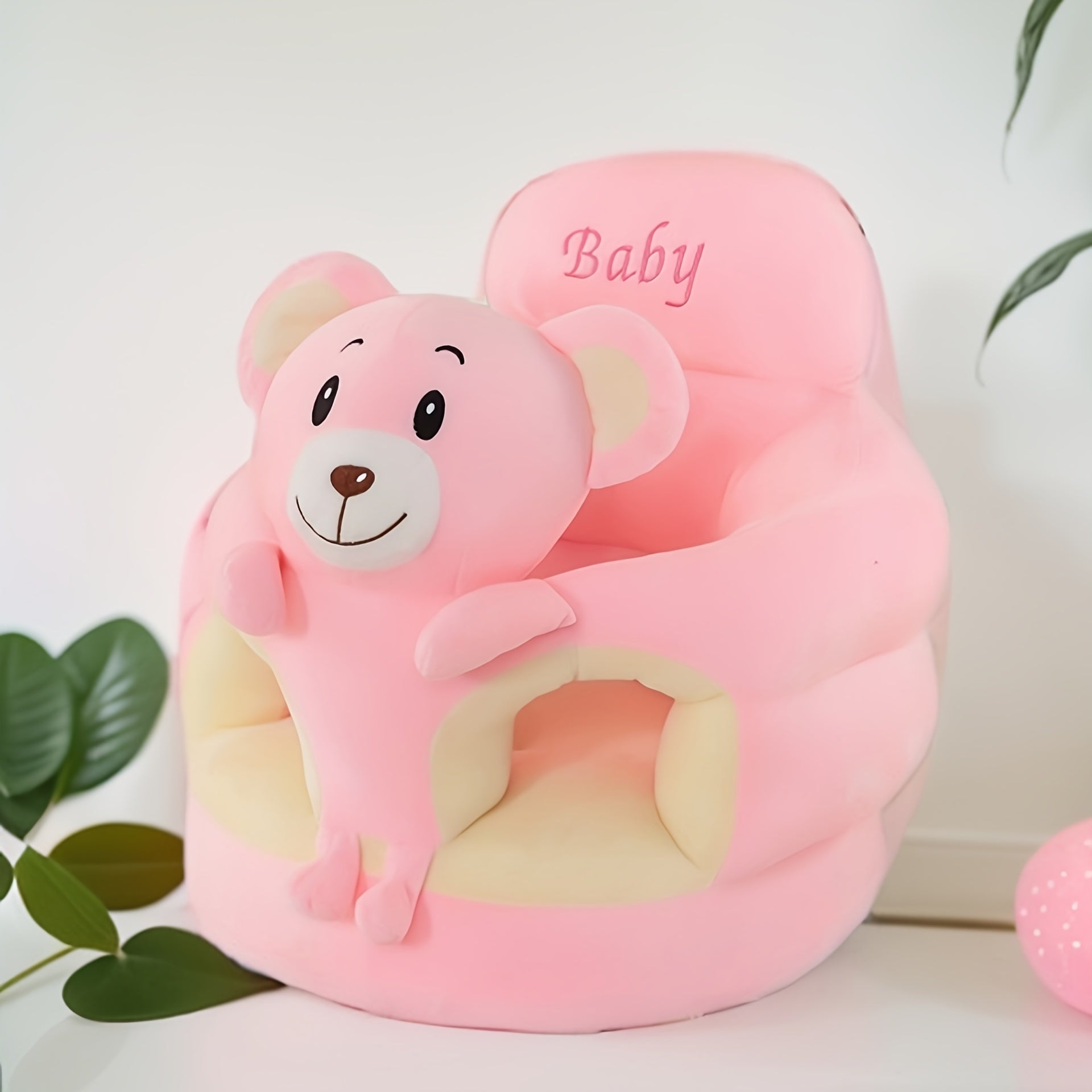 Plush Baby Support Seat for Learning to Sit – Soft Animal Character Chair with Backrest for Infants & Toddlers | Thomler