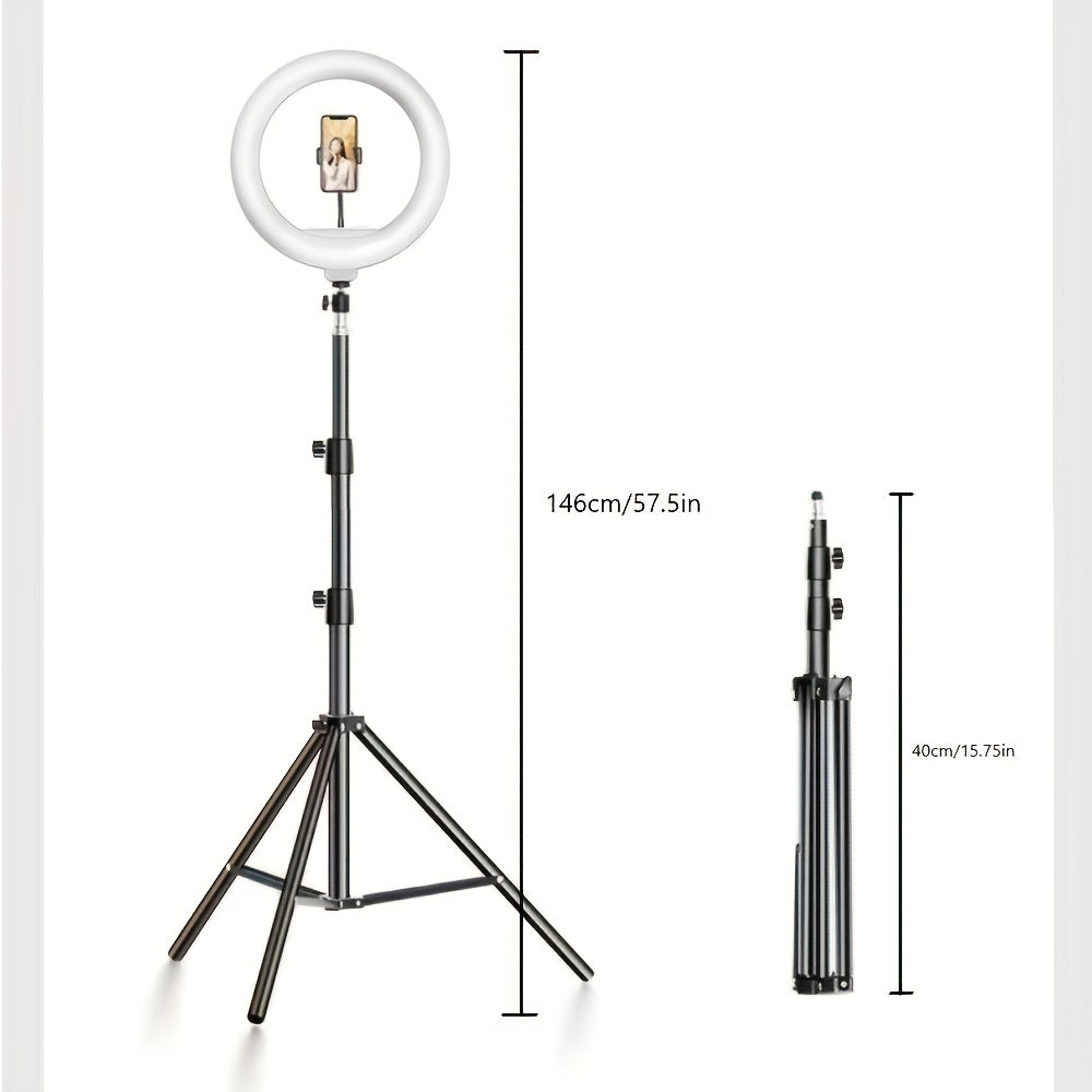 Circular Studio Light with Extendable Stand & Device Mount for Video Recording, Photography & Live Streaming | Thomler