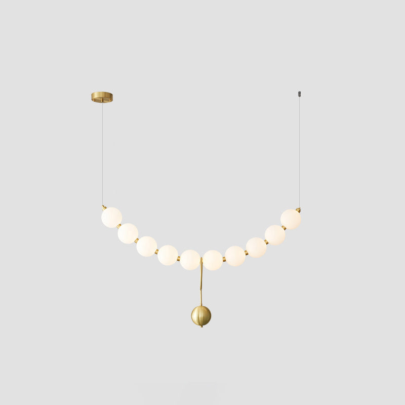 Chandelier Milk Glass String 39 in Modern Dining Room Kitchen Living Room Lighting Fixture | Thomler