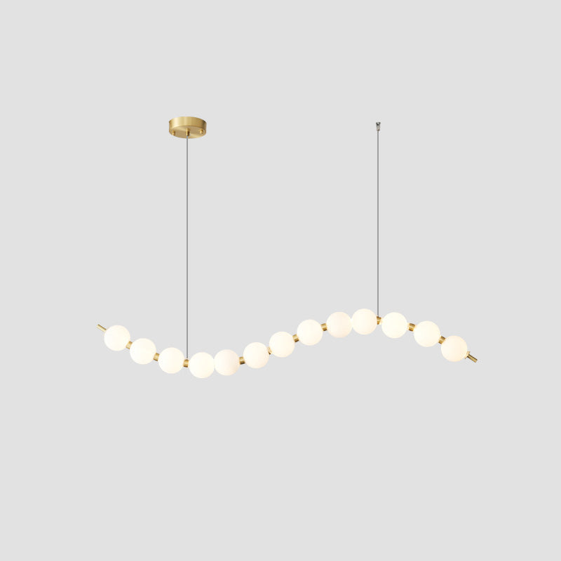 Chandelier Milk Glass String 39 in Modern Dining Room Kitchen Living Room Lighting Fixture | Thomler