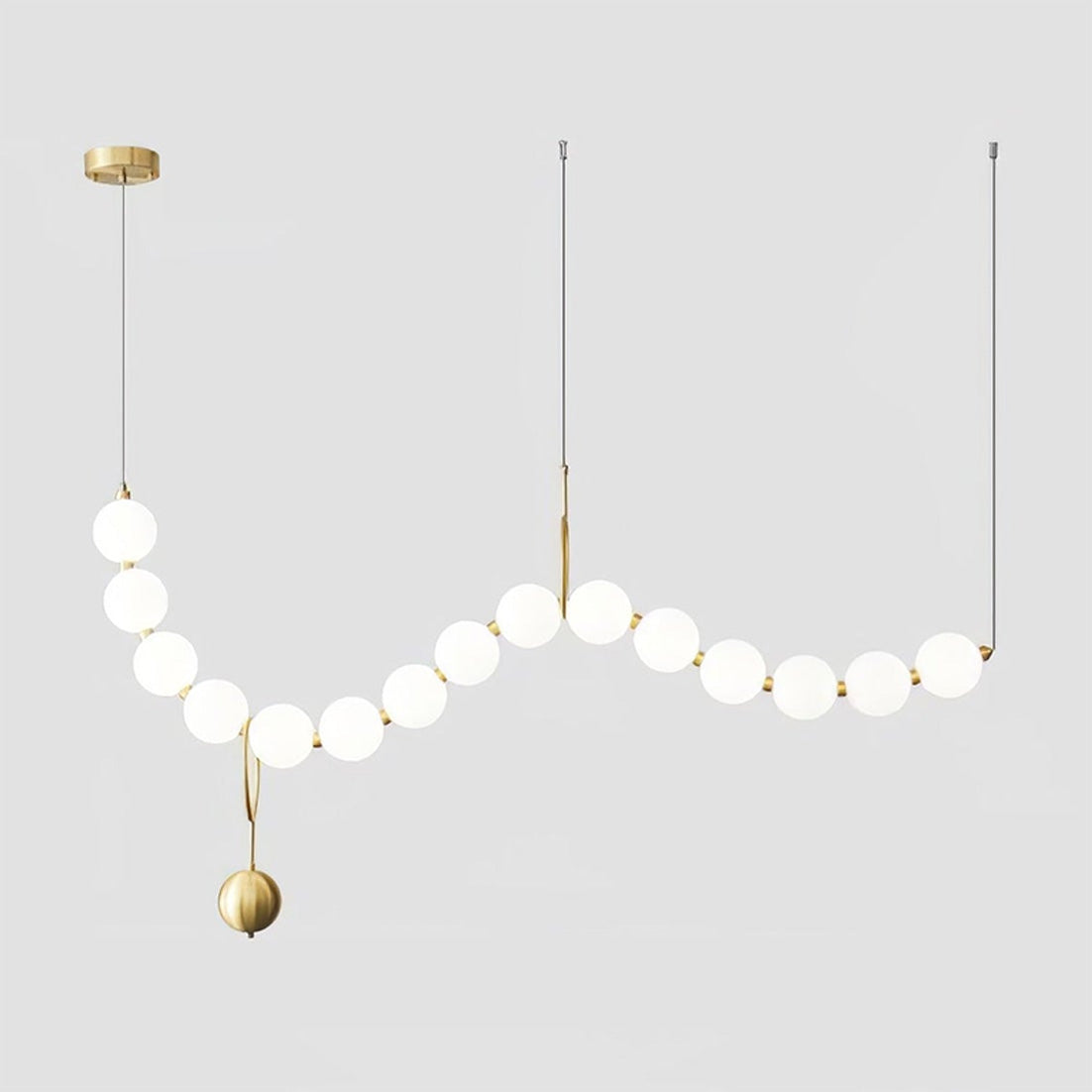 Chandelier Milk Glass String 39 in Modern Dining Room Kitchen Living Room Lighting Fixture | Thomler