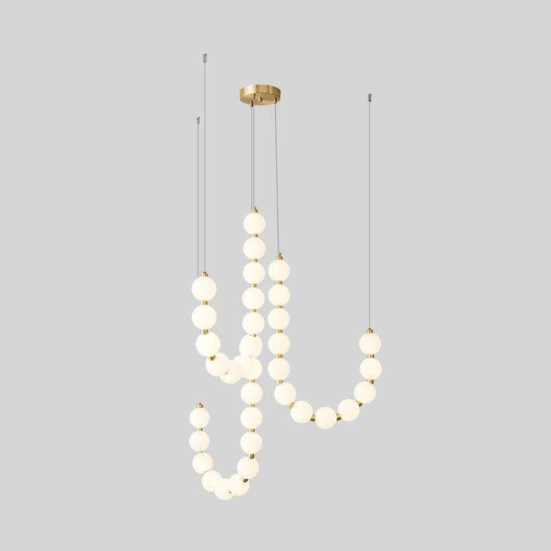 Chandelier Milk Glass String 39 in Modern Dining Room Kitchen Living Room Lighting Fixture | Thomler