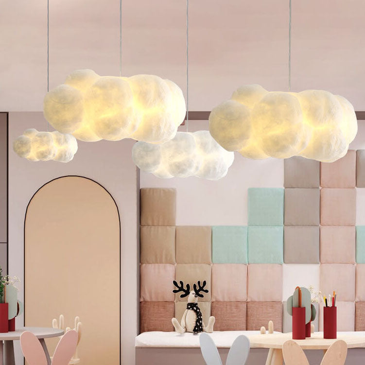 Pendant Light Metal 19.7 in White Adjustable Bedroom Dining Room Modern Hanging Lamp | Thomler