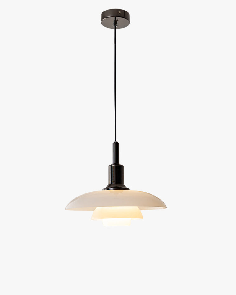 Pendant Light Glass 28.0 cm White Dining Room Scandinavian Hanging Ceiling Lamp Adjustable Cord E27 Soft Ambient Lighting | Thomler