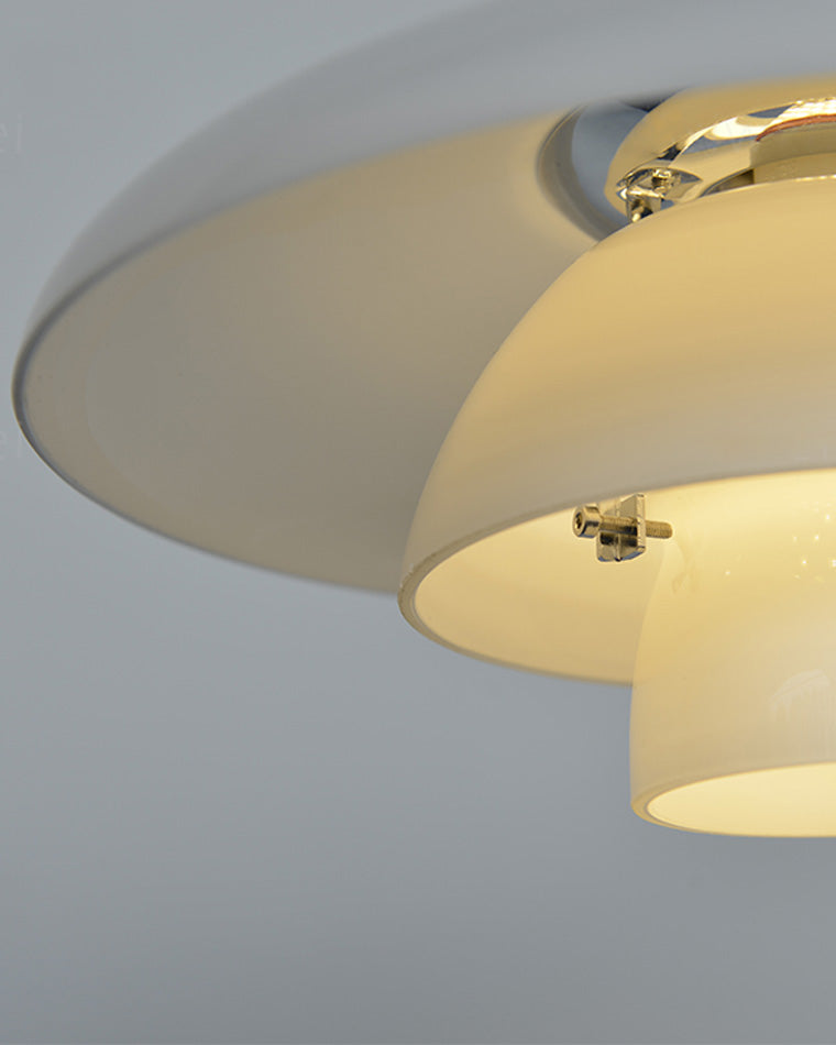 Pendant Light Glass 28.0 cm White Dining Room Scandinavian Hanging Ceiling Lamp Adjustable Cord E27 Soft Ambient Lighting | Thomler