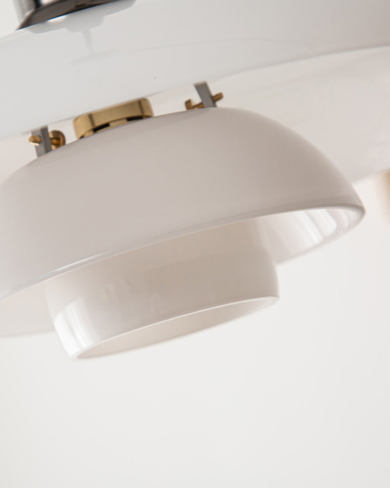 Pendant Light Glass 28.0 cm White Dining Room Scandinavian Hanging Ceiling Lamp Adjustable Cord E27 Soft Ambient Lighting | Thomler