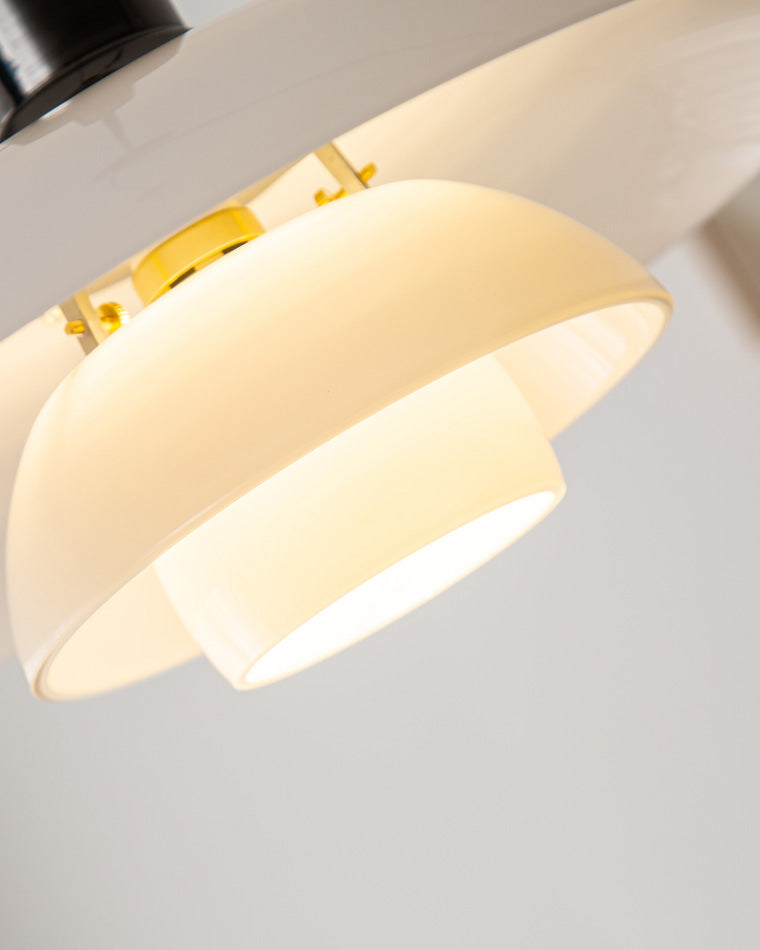 Pendant Light Glass 28.0 cm White Dining Room Scandinavian Hanging Ceiling Lamp Adjustable Cord E27 Soft Ambient Lighting | Thomler