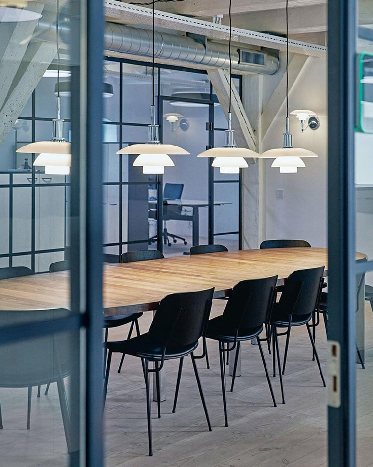Pendant Light Glass 28.0 cm White Dining Room Scandinavian Hanging Ceiling Lamp Adjustable Cord E27 Soft Ambient Lighting | Thomler