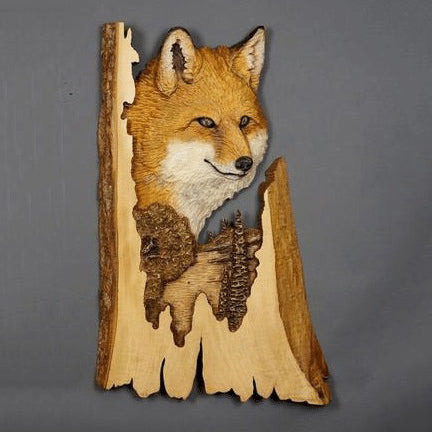 Hand-Carved Wooden Animal Wall Art Sculpture – Rustic 3D Wildlife Decor for Living Room, Bedroom & Office – Lightweight Hanging Home Accent | Thomler