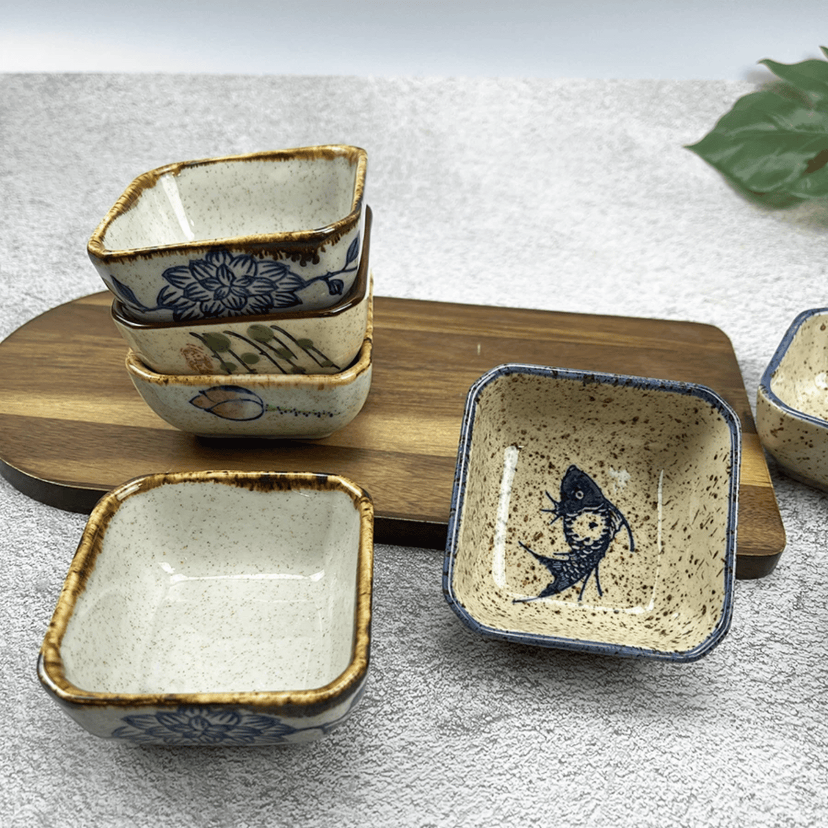 Porcelain Dipping Bowls – 4-Piece Asian-Inspired Condiment Set for Soy Sauce & Seasoning | Thomler