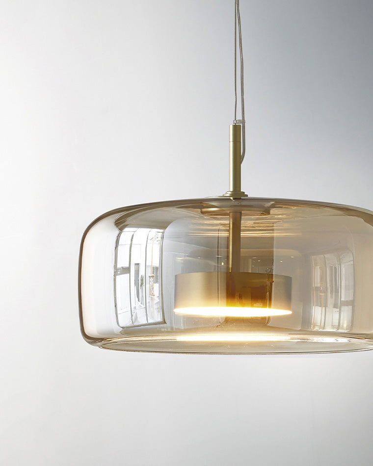 Pendant Light Blown Glass 38.0 cm Smoked Dining Room Kitchen Island Hanging Ceiling Lamp Adjustable Height | Thomler