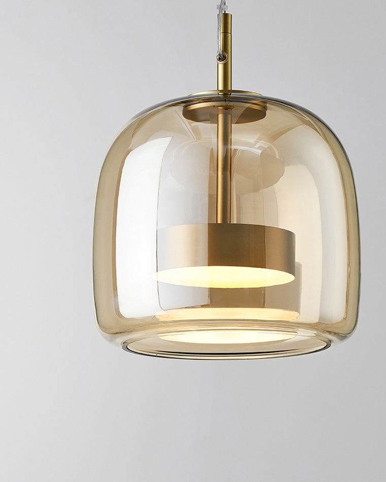 Pendant Light Blown Glass 38.0 cm Smoked Dining Room Kitchen Island Hanging Ceiling Lamp Adjustable Height | Thomler