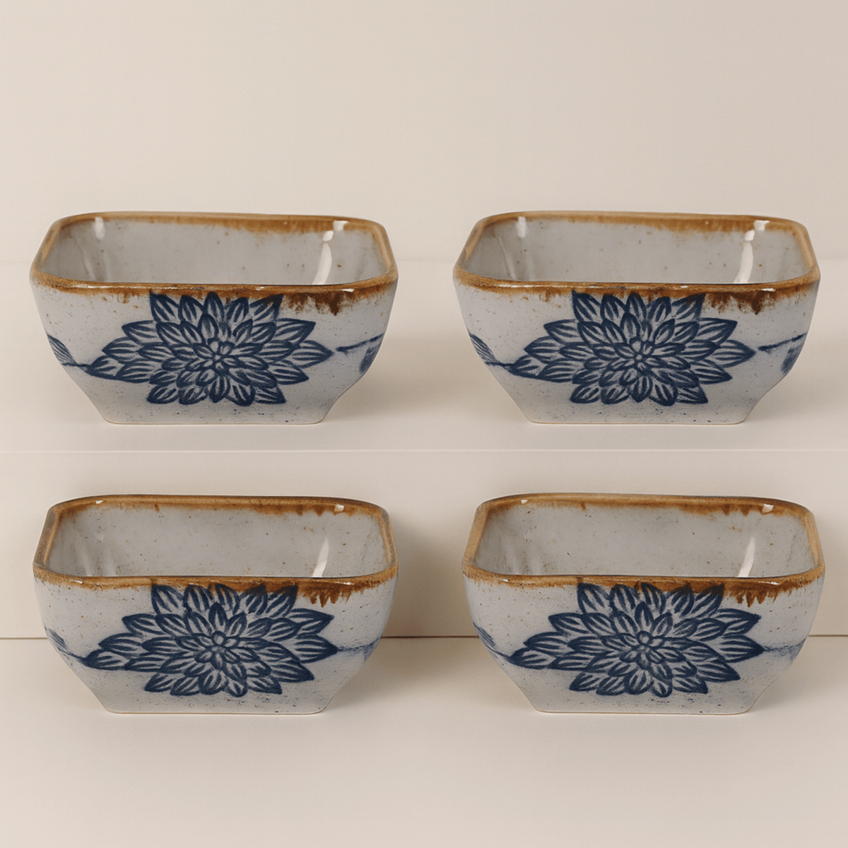 Porcelain Dipping Bowls – 4-Piece Asian-Inspired Condiment Set for Soy Sauce & Seasoning | Thomler