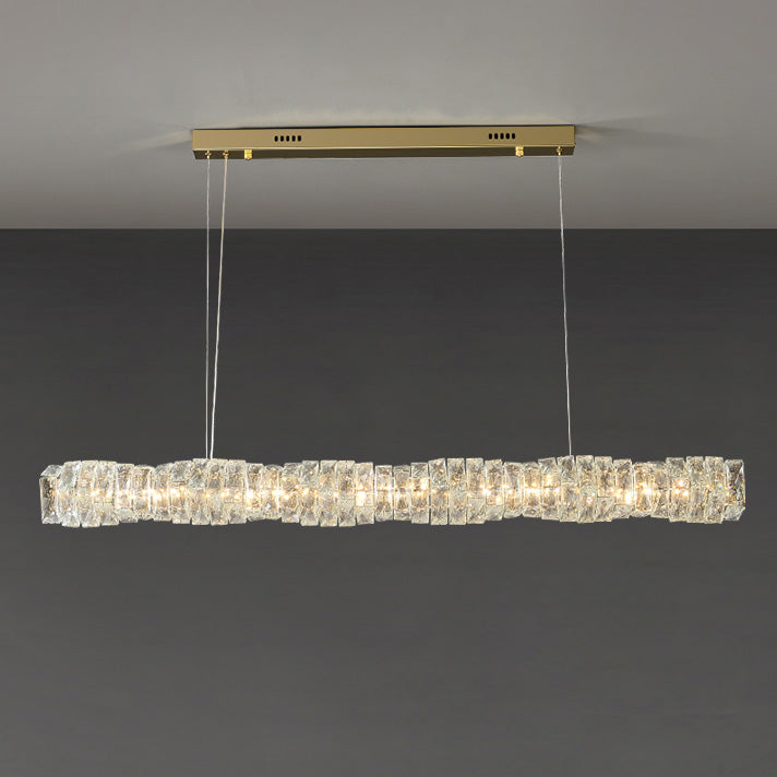 Chandelier Crystal 24 in Warm White Dimmable Dining Room Hanging Light Fixture Luxury Modern Lighting | Thomler