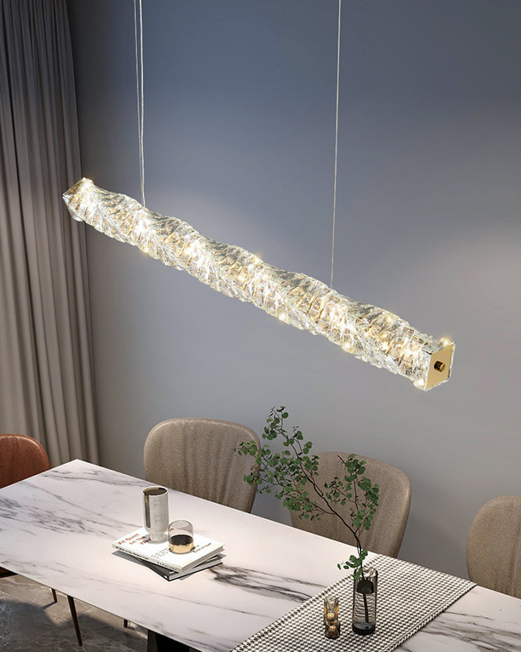 Chandelier Crystal 24 in Warm White Dimmable Dining Room Hanging Light Fixture Luxury Modern Lighting | Thomler
