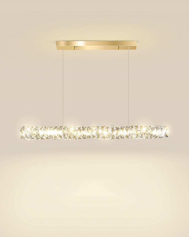 Chandelier Crystal 24 in Warm White Dimmable Dining Room Hanging Light Fixture Luxury Modern Lighting | Thomler