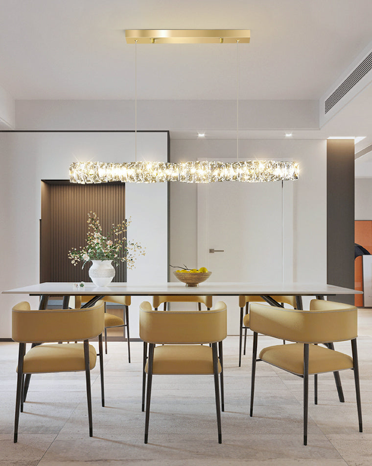 Chandelier Crystal 24 in Warm White Dimmable Dining Room Hanging Light Fixture Luxury Modern Lighting | Thomler