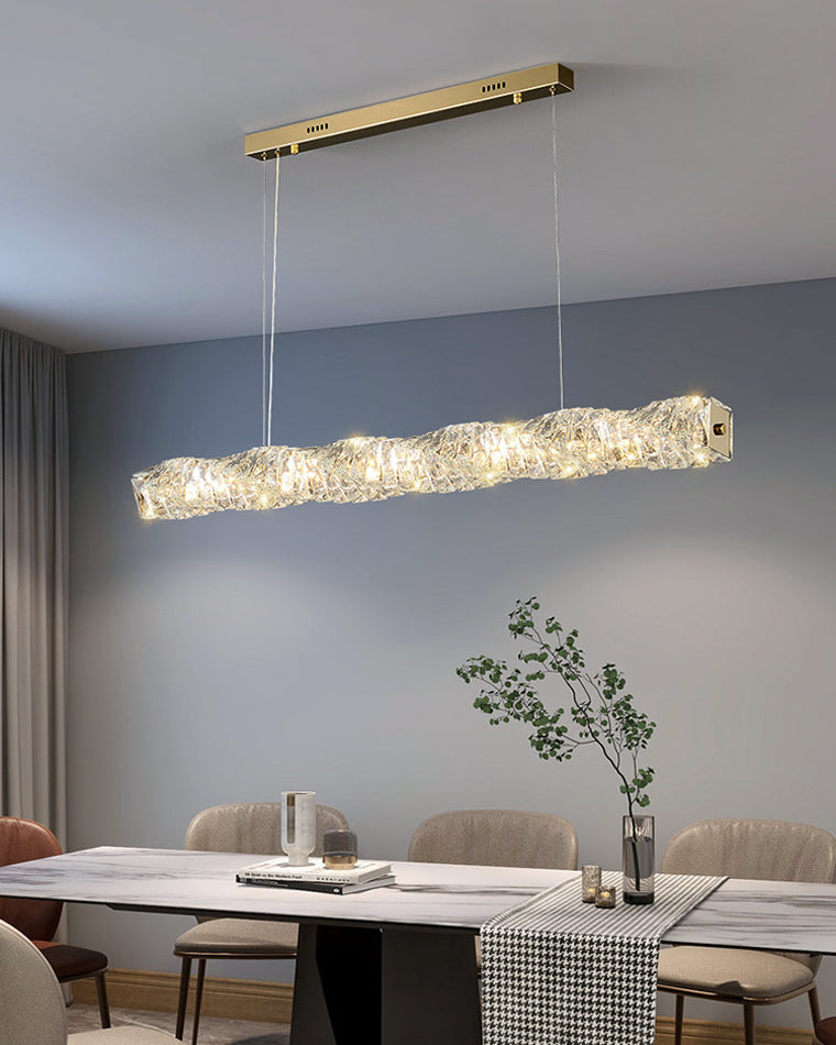 Chandelier Crystal 24 in Warm White Dimmable Dining Room Hanging Light Fixture Luxury Modern Lighting | Thomler