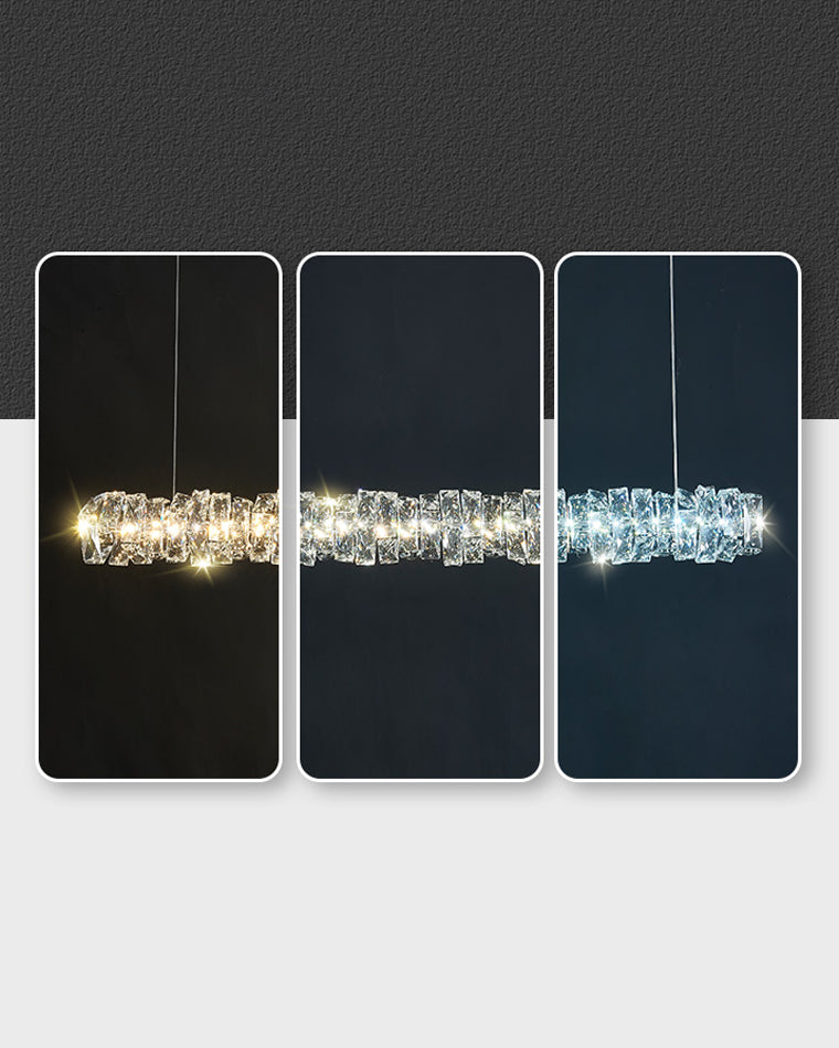Chandelier Crystal 24 in Warm White Dimmable Dining Room Hanging Light Fixture Luxury Modern Lighting | Thomler