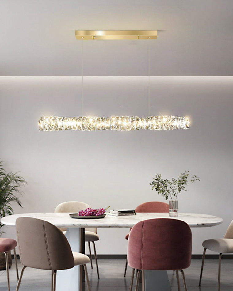 Chandelier Crystal 24 in Warm White Dimmable Dining Room Hanging Light Fixture Luxury Modern Lighting | Thomler