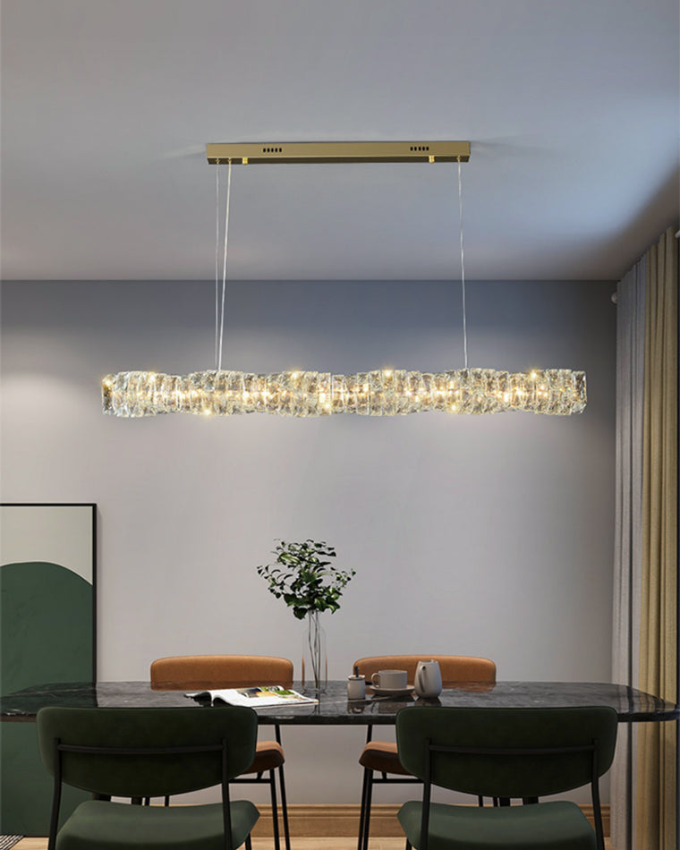 Chandelier Crystal 24 in Warm White Dimmable Dining Room Hanging Light Fixture Luxury Modern Lighting | Thomler