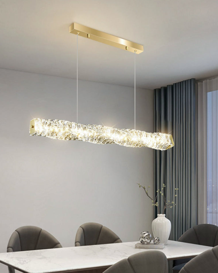 Chandelier Crystal 24 in Warm White Dimmable Dining Room Hanging Light Fixture Luxury Modern Lighting | Thomler