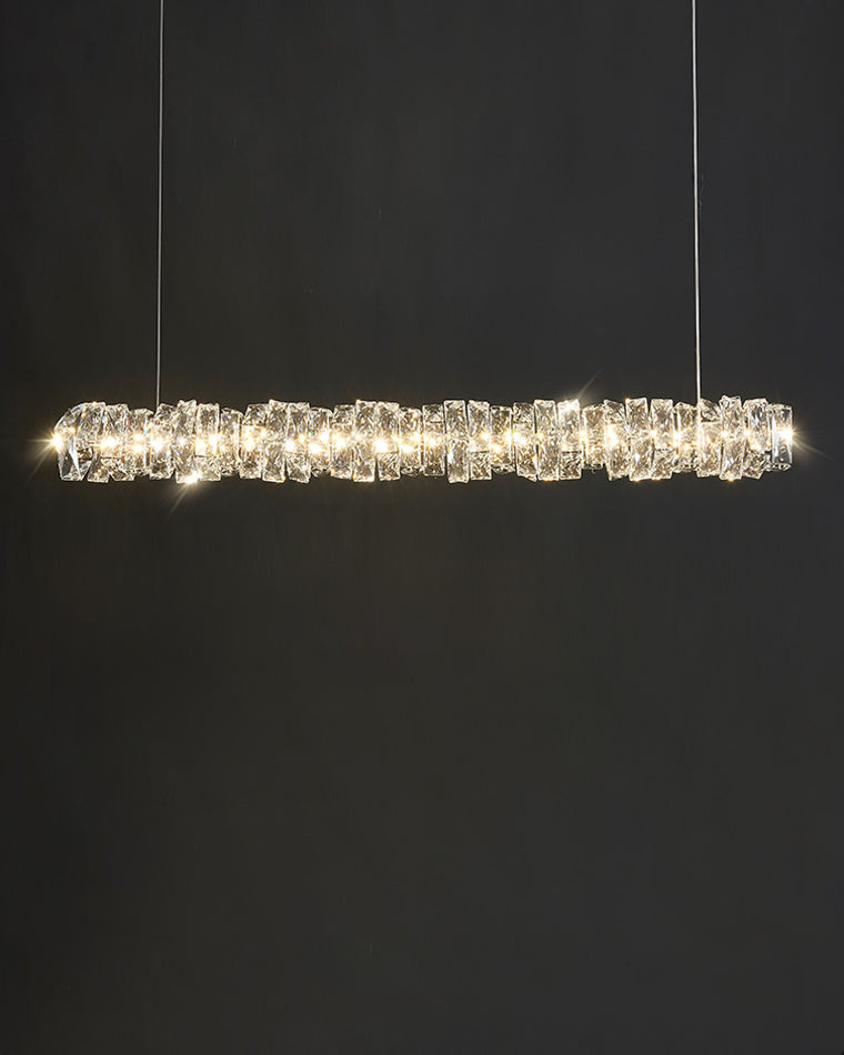Chandelier Crystal 24 in Warm White Dimmable Dining Room Hanging Light Fixture Luxury Modern Lighting | Thomler
