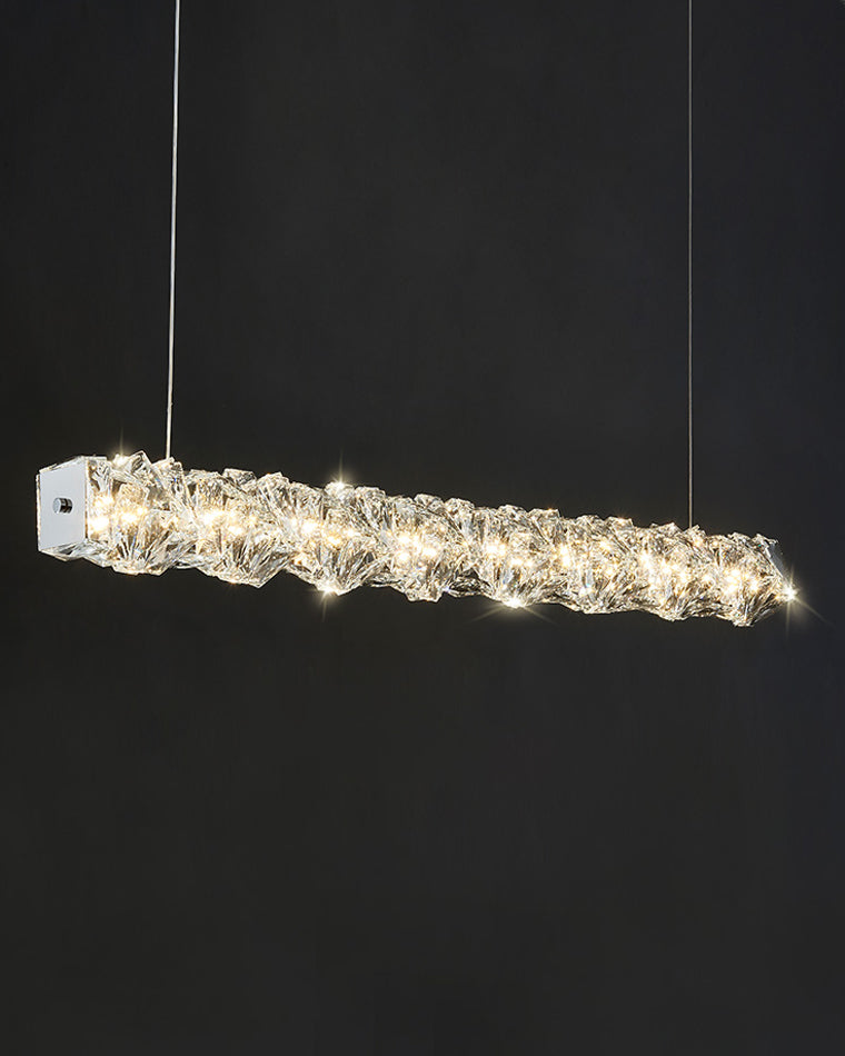 Chandelier Crystal 24 in Warm White Dimmable Dining Room Hanging Light Fixture Luxury Modern Lighting | Thomler