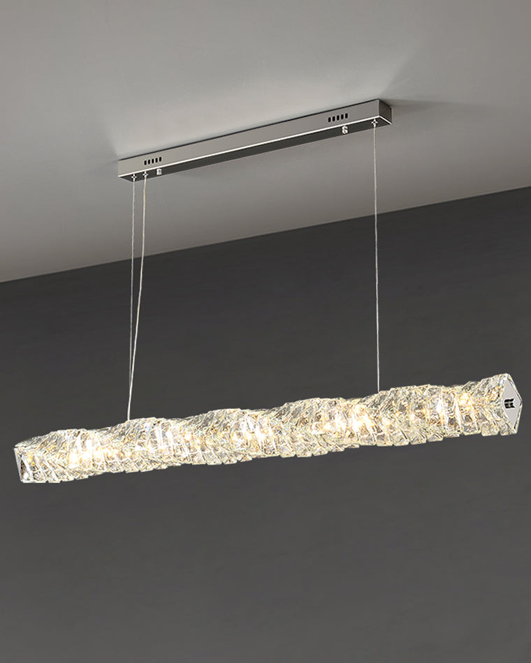 Chandelier Crystal 24 in Warm White Dimmable Dining Room Hanging Light Fixture Luxury Modern Lighting | Thomler